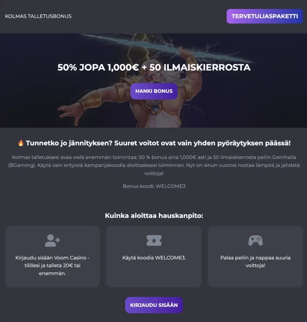 casino Voom kampanjat